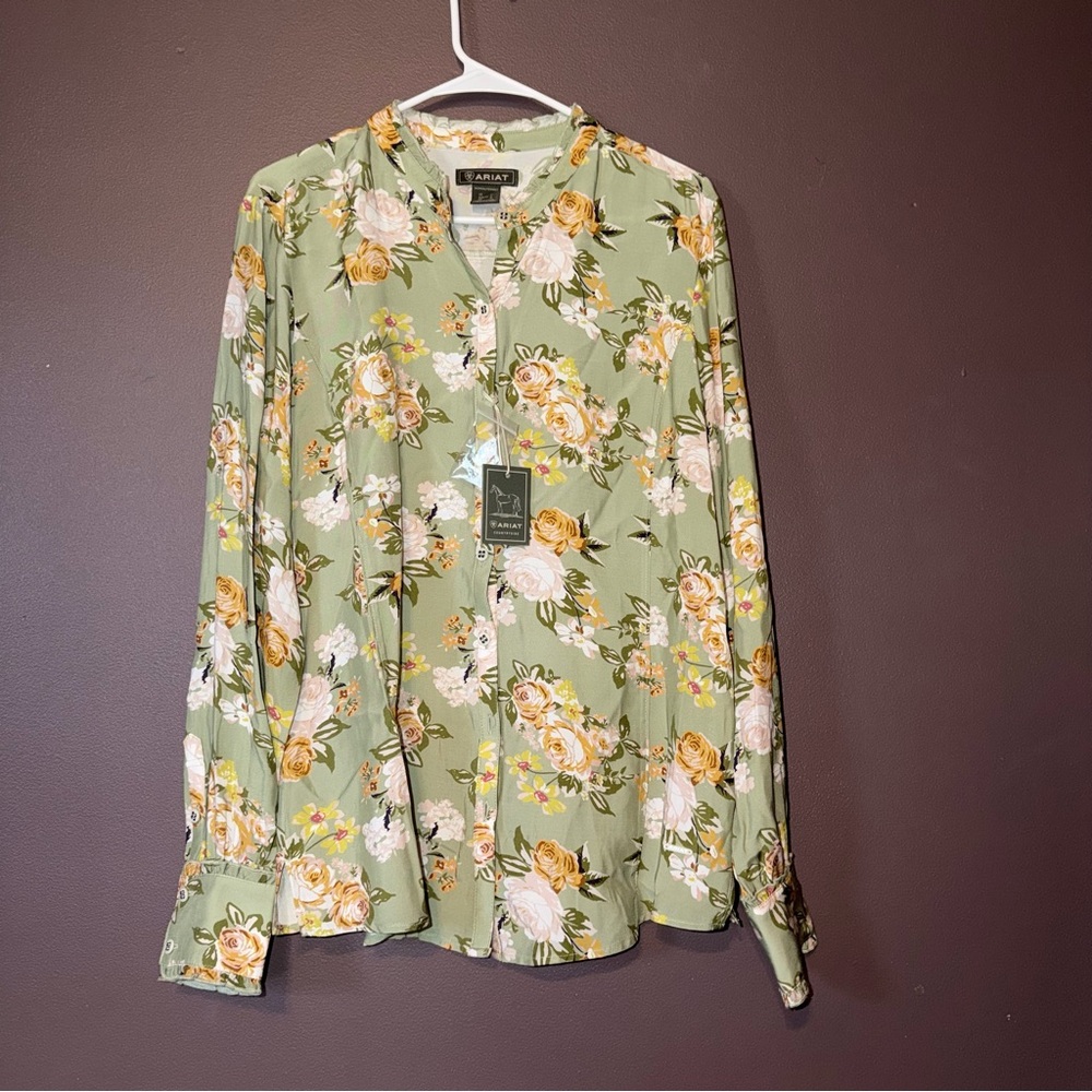 Floral Green Women's Top - Picture 5 of 13